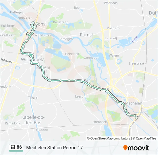 86 Bus Line Map