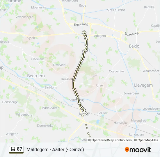 87 Bus Line Map