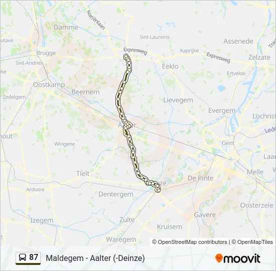 87 Bus Line Map
