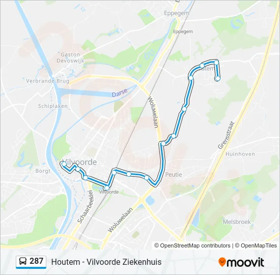 287 Bus Line Map