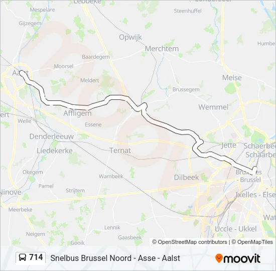714 Bus Line Map