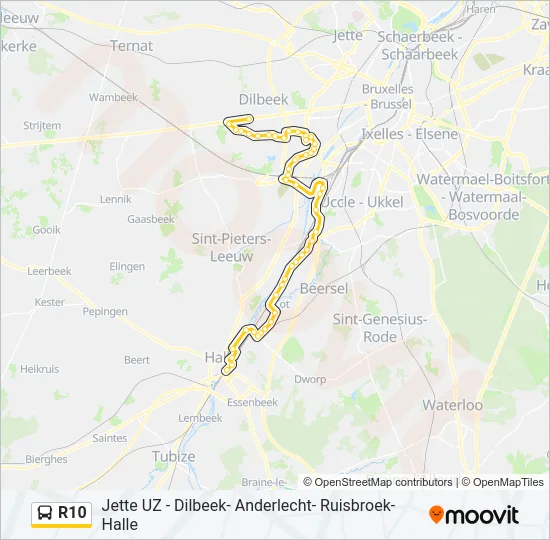 R10 Bus Line Map