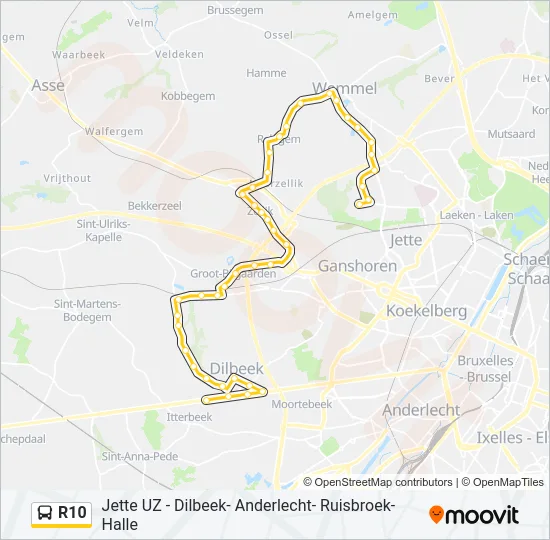 R10 Bus Line Map
