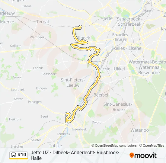 R10 Bus Line Map