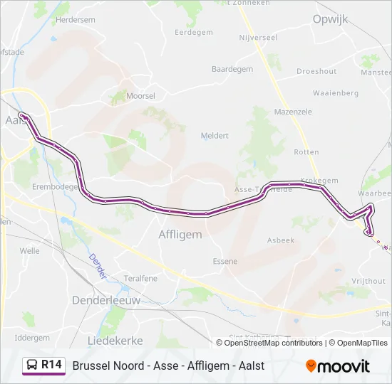 R14 Bus Line Map