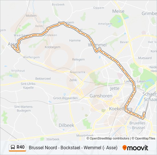 R40 bus Line Map