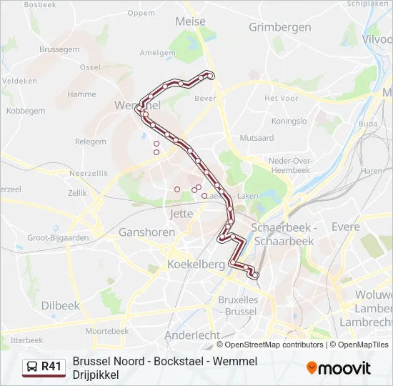 R41 Bus Line Map