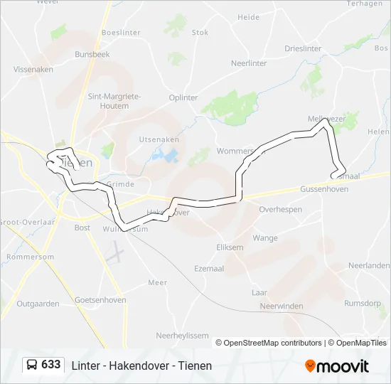 633 Bus Line Map