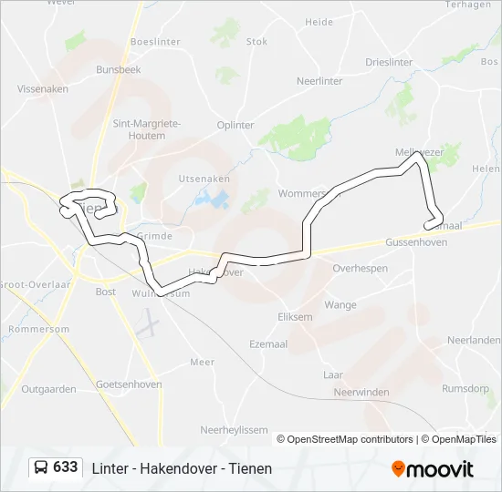 633 Bus Line Map