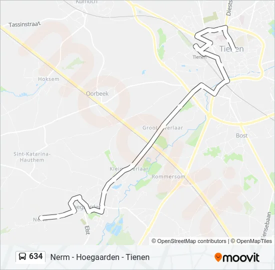 634 Bus Line Map