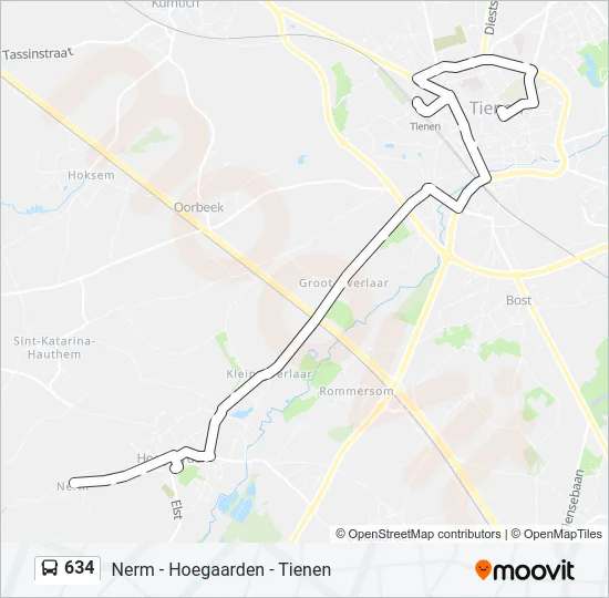 634 Bus Line Map