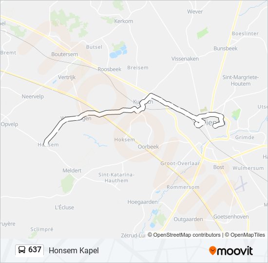 Plan de la ligne 637 de bus