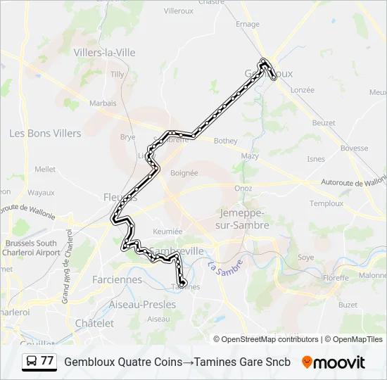 77 Bus Line Map