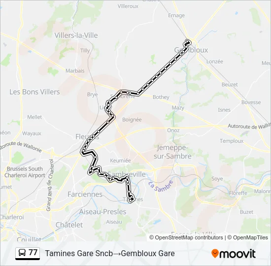 77 Bus Line Map