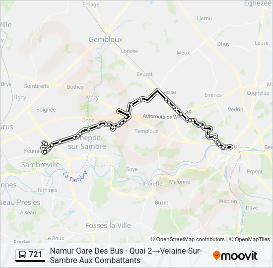 721 Bus Line Map