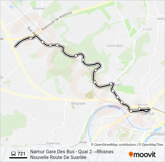 721 Bus Line Map