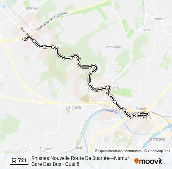 721 Bus Line Map