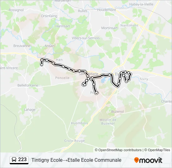 223 Bus Line Map