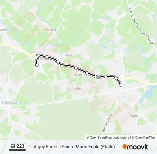 223 Bus Line Map
