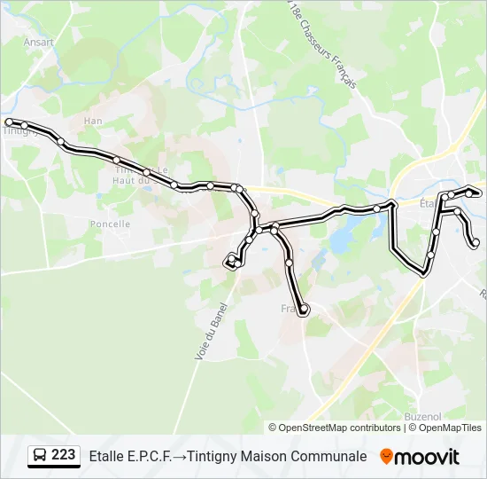 223 Bus Line Map