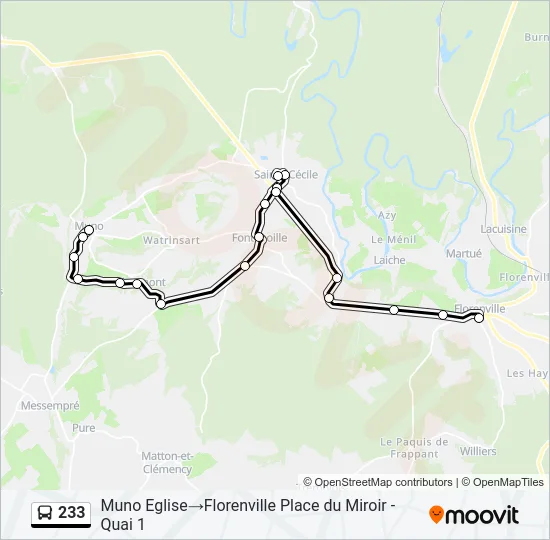 233 Bus Line Map