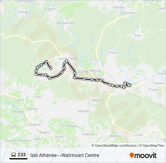 233 Bus Line Map