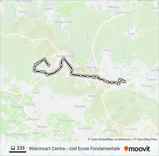 233 Bus Line Map