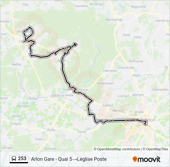 253 Bus Line Map