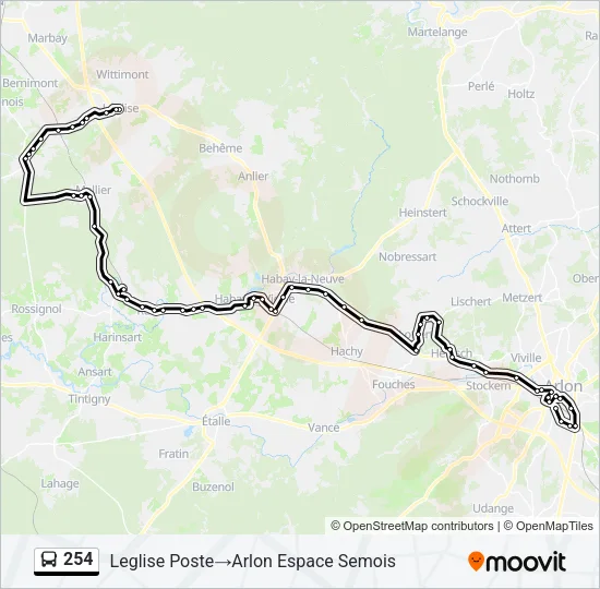 254 Bus Line Map