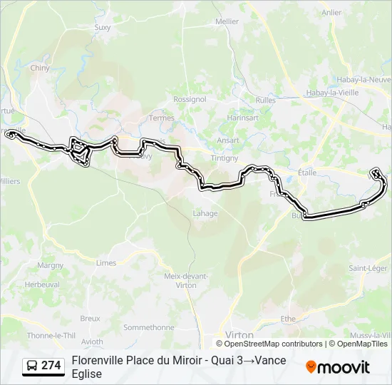 274 Bus Line Map