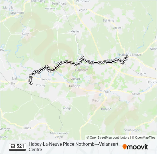 521 Bus Line Map