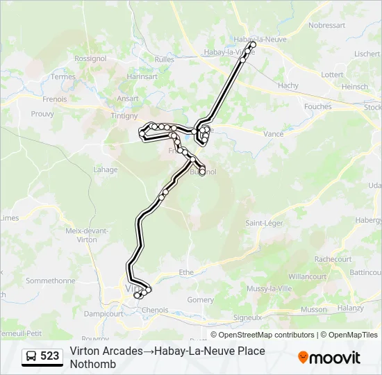 523 Bus Line Map