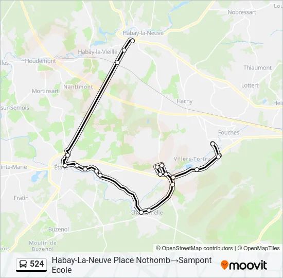 524 Bus Line Map