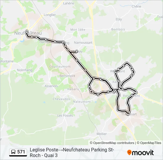 571 Bus Line Map