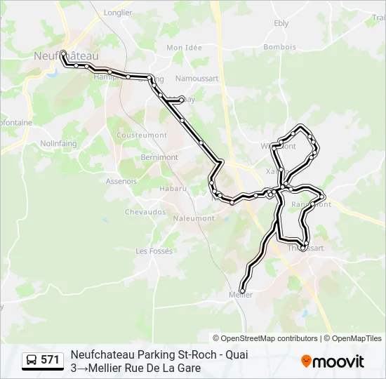 571 Bus Line Map
