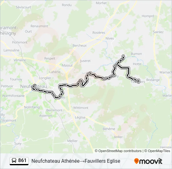 861 Bus Line Map