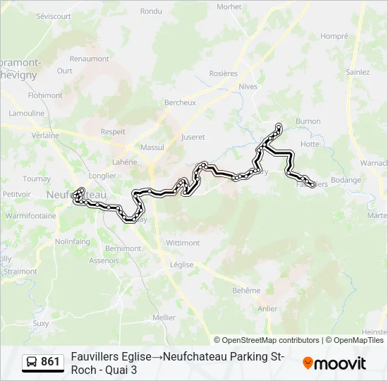 861 Bus Line Map