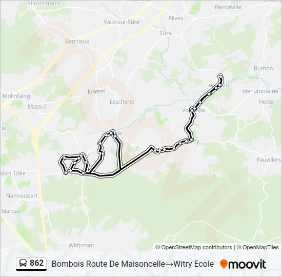 862 Bus Line Map
