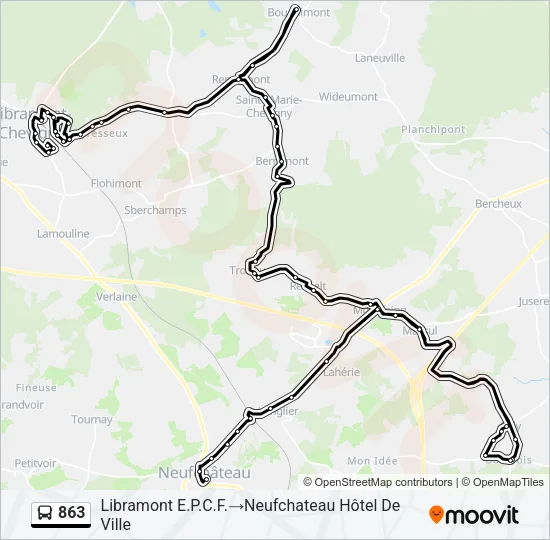 863 Bus Line Map