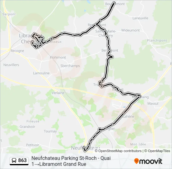 863 Bus Line Map
