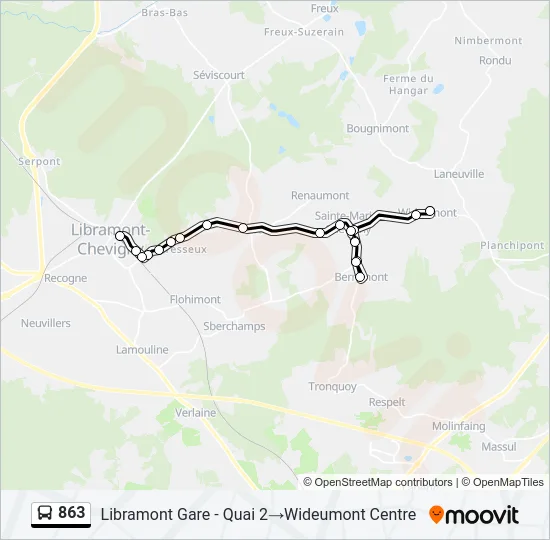 863 Bus Line Map
