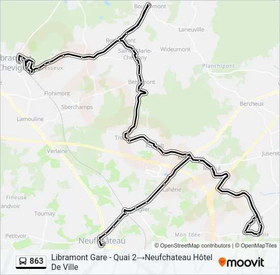 863 Bus Line Map