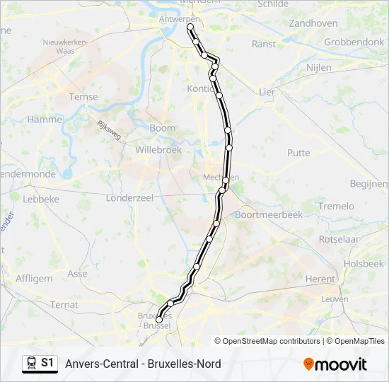 S1 Train Line Map