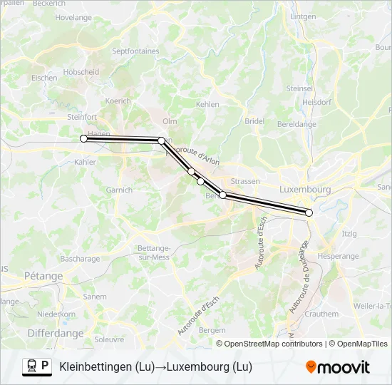 P Train Line Map