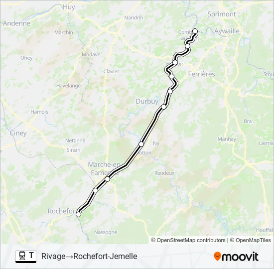 T Train Line Map