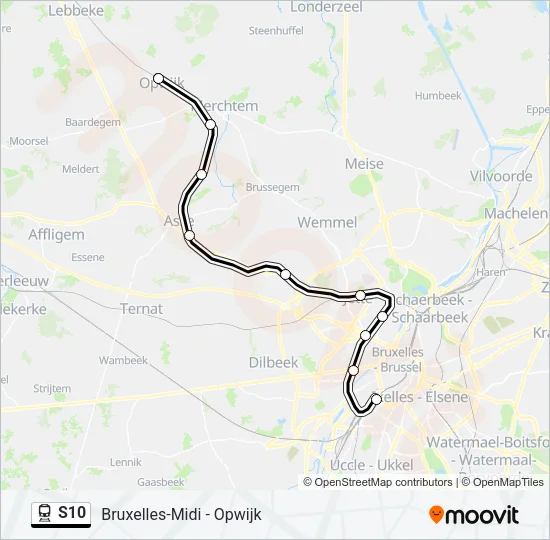 S10 Train Line Map