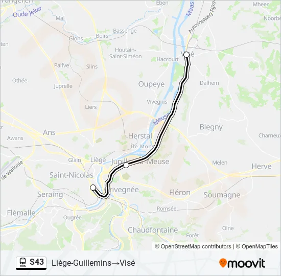 S43 Train Line Map