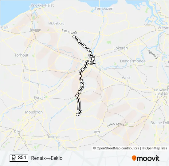 S51 Train Line Map