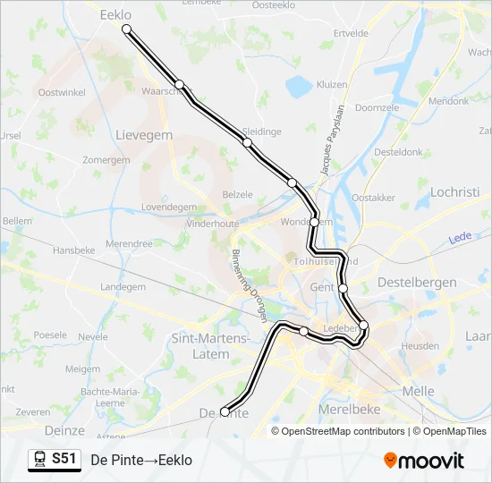 S51 Train Line Map