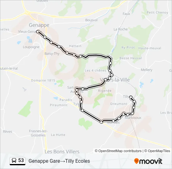 53 Bus Line Map